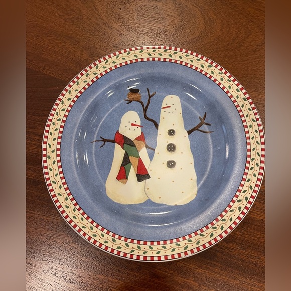 Debbie Mumm Snowman Luncheon Plates, set of 4 - Picture 4 of 6